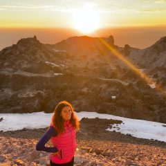 Me enjoying the sunset view on Lassen Peak