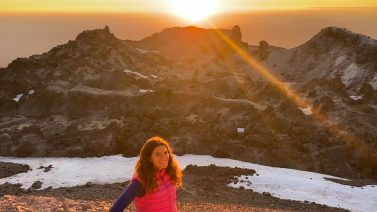 Me enjoying the sunset view on Lassen Peak